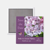 Hydrangea Bruiloft Bewaar de datum Magneet (Voorkant / Achterkant)