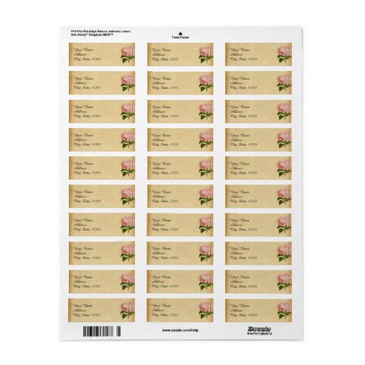 Hydrangea bruiloft label (Full Sheet)