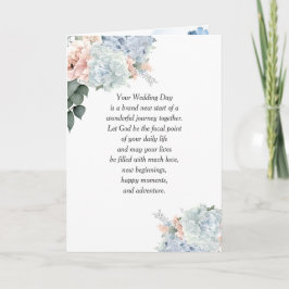 Hydrangea Bruiloft met Religieuze Tekst Kaart