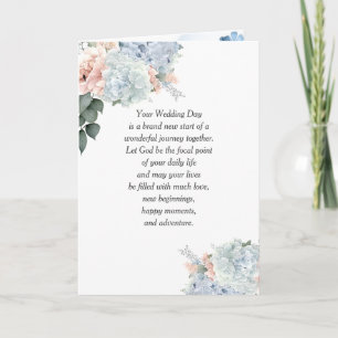 Hydrangea Bruiloft met Religieuze Tekst Kaart