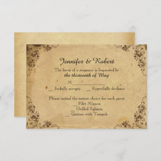 Hydrangea Bruiloft Reactie Kaart (Voorkant / Achterkant)