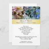 Hydrangea bruiloft repetitie diner kaart (Voorkant / Achterkant)