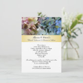 Hydrangea bruiloft repetitie diner kaart (Staand voorkant)