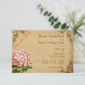  Hydrangea Bruiloft Save the Date (Staand voorkant)