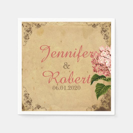  Hydrangea bruiloft servet (Voorkant)