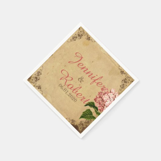 Hydrangea bruiloft servet (Hoek)