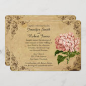 Hydrangea bruiloft uitnodiging (Voorkant / Achterkant)