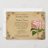 Hydrangea bruiloft uitnodiging (Voorkant)