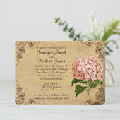 Hydrangea bruiloft uitnodiging (Staand voorkant)