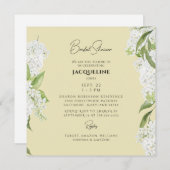 Hydrangea Bruiloftsfeest in het Geel en Wit Vierka Kaart (Voorkant / Achterkant)