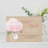 Hydrangea Burlap Rustic Wedding-kaart Kaart (Staand voorkant)