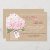 Hydrangea Burlap Rustic Wedding-kaart Kaart (Voorkant / Achterkant)