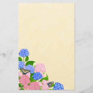 Hydrangea Butterfly Garden Stationery Briefpapier
