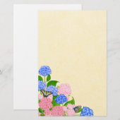 Hydrangea Butterfly Garden Stationery Briefpapier (Voorkant / Achterkant)
