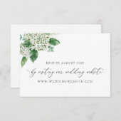 Hydrangea Calligraphy Wedding RSVP Online Card Informatiekaartje (Voorkant / Achterkant)