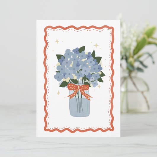 Hydrangea Card Feestdagenkaart (Staand voorkant)