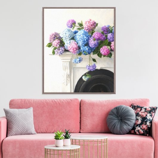 Hydrangea Cascade Canvas Afdruk (Insitu (Woonkamer))