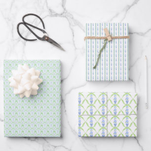 Hydrangea Chinoiserie Grandmillennial Inpakpapier Vel