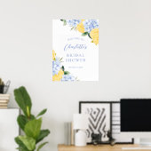 Hydrangea Citroen Bruiloftsborrel Welkomstposter Poster (Thuiskantoor)
