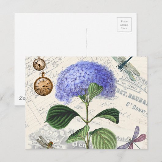 Hydrangea Collage Briefkaart (Voorkant / Achterkant)