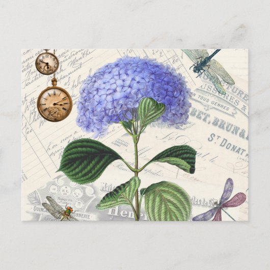 Hydrangea Collage Briefkaart (Voorkant)
