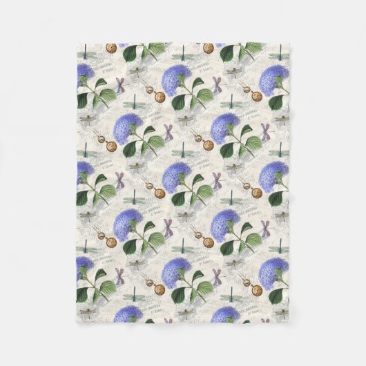 Hydrangea Collage Fleece Deken (Voorkant)