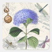 Hydrangea Collage Vierkante Sticker (Voorkant)