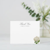Hydrangea Cream Kaart met Eigen Naam Bedankt (Staand voorkant)