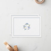 Hydrangea Crest Dusty Blue Classic Wedding Couple Notitiekaartje (Voorkant / Achterkant in situ)