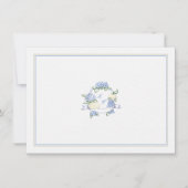 Hydrangea Crest Dusty Blue Classic Wedding Couple Notitiekaartje (Voorkant)
