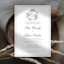 Hydrangea Crest Formele Blauwe Frame Kust Bruiloft