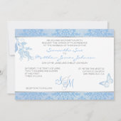 Hydrangea Damask Wedding Invitation Card Kaart (Achterkant)