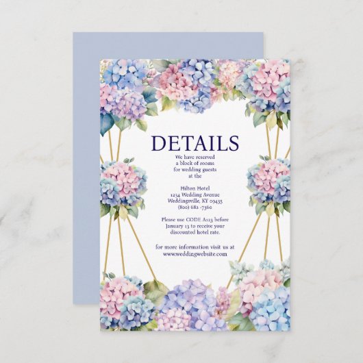 Hydrangea Details Behuizing Kaart (Voorkant / Achterkant)