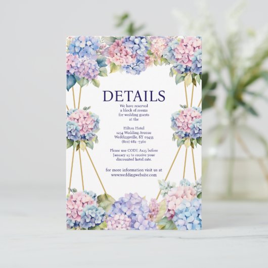 Hydrangea Details Behuizing Kaart (Staand voorkant)