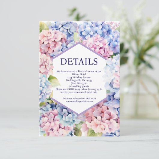 Hydrangea Details Behuizing Kaart (Staand voorkant)