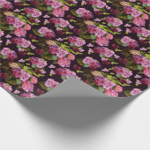 Hydrangea, donker, naadloos bloemenpatroon. cadeaupapier (Hoek)