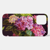 Hydrangea, donker, naadloos bloemenpatroon. Case-Mate iPhone case (Achterkant (horizontaal))