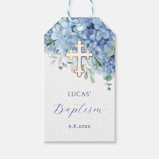 Hydrangea doop cadeau Labels Cadeaulabel (Voorkant)