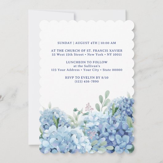 Hydrangea-doop Kaart (Achterkant)