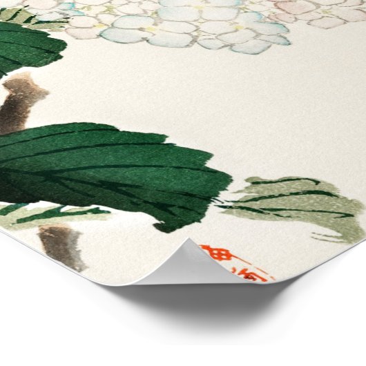 Hydrangea door Kōno Bairei Poster (Hoek)