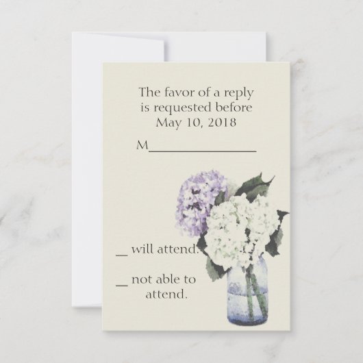 Hydrangea Dreams RSVP Kaartje (Voorkant)