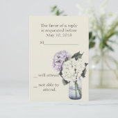 Hydrangea Dreams RSVP Kaartje (Staand voorkant)