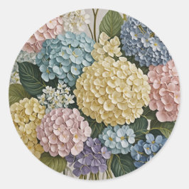 Hydrangea dromen: pastel bloeit ronde sticker