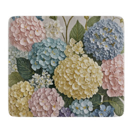 Hydrangea dromen: pastel bloeit snijplank