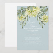 Hydrangea Dusty Blue Elegant Vrijgezellenfeest Kaart (Voorkant / Achterkant)