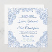 Hydrangea Dusty Blue Floral Modern Wedding Kaart (Voorkant / Achterkant)