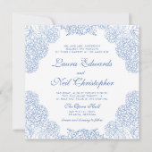 Hydrangea Dusty Blue Floral Modern Wedding Kaart (Voorkant)