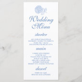 Hydrangea Dusty Blue Floral Modern Wedding Menu (Voorkant)