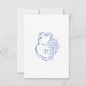 Hydrangea Dusty Blue Floral Modern Wedding RSVP Kaartje (Achterkant)