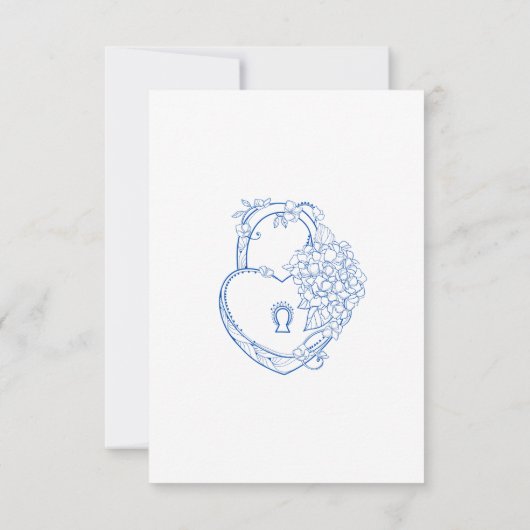 Hydrangea Dusty Blue Floral Modern Wedding RSVP Kaartje (Achterkant)